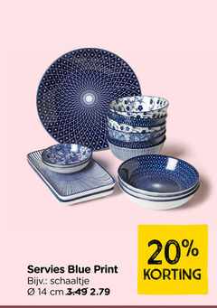  14 20 servies blue print schaaltje cm 