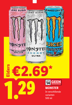  monster energiedrank 14 500 zero sugar mango juiced ultra strawberry dreams ml 