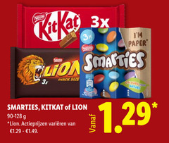 klik op dit plaatje voor een vergroting en voor vergelijkbare aanbiedingen gerelateerd aan
lion kitkat smarties chocoladerepen nestle 3x paper snack size varieeren colours from nature lion kitkat smarties chocoladerepen nestle 3x paper snack size varieeren colours from nature