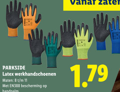  parkside werkhandschoenen 8 11 latex maten bescherming handpalm 