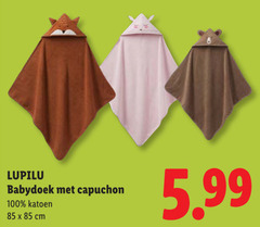  baby badcape 100 lupilu babydoek capuchon katoen cm 5.99 