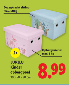  poef 5 30 50 draagkracht zitting 3 opbergruimte lupilu kinder opbergpoef cm 