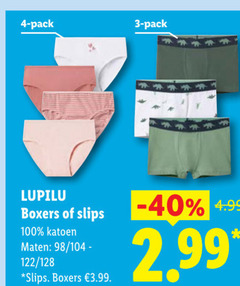  jongensboxershorts 3 4 100 pack lupilu boxers slips katoen maten 128 3.99 2 99 