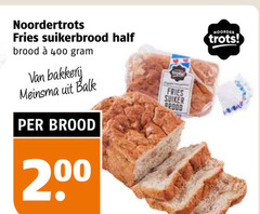  200 400 noordertrots fries suikerbrood brood bakkerij balk trots suiker rood noorder 