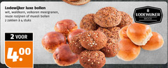  2 4 lodewijker luxe bollen wit waldkorn volkoren meergranen rozijnen muesli zakken stuks brood 