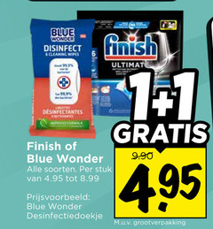  1 6 blue wonder disinfect cleaning wipes www finish soorten stuk ultimate grootverpakking 