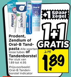  1 prodent zendium oral b spaar zegel pasta soorten tubes tandenborstel stuk tanden borstel indicator 
