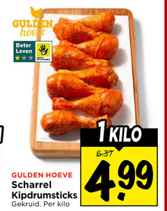 1 gulden hoeve beter leven scharrel kipdrumsticks gekruid kilo 