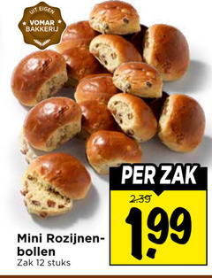 12 bakkerij mini rozijnen bollen zak stuks 