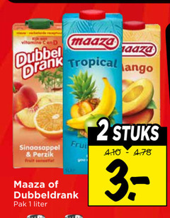  maaza dubbeldrank fruitdrank 1 2 vitamine dubbel drank tropical sinaasappel perzik fruit pak liter you stuks 