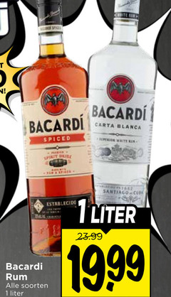  1 8 bacardi rum soorten liter spiced spirit carta blanca santiago establecido 