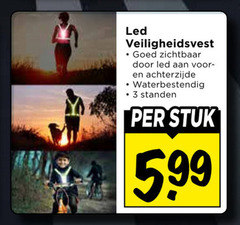  3 led veiligheidsvest zichtbaar achterzijde waterbestendig standen stuk 5 99 