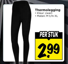  thermolegging kleur zwart maten xl stuk 