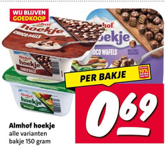  almhof vruchtenyoghurt 10 150 hoekje choco balls bakje wafels naturel 