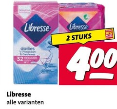  libresse inlegkruisjes maandverband 2 10 dailies stuks 