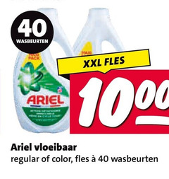  ariel wasmiddel 40 1000 wasbeurten pack xxl fles vloeibaar regular color 
