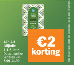  albert heijn huismerk olijfolie 2 vierge 2e halve combinatie liter varieeren 