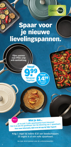  1 2 5 10 16 25 green pan spaar nieuwe fijne pannen vrije anti aanbaklaag dutch kaarten kaart oven volle inleveren goedkoper inlevering spaarkaart tegoed zegel zegels ah.nl 