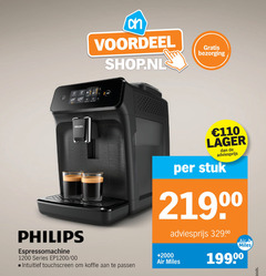  philips espressoapparaat 3 voordeel espressomachine series 00 intuitief touchscreen koffie passen stuk 219 air miles goods 