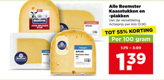  beemster kaasplakken kaas 55 100 48 jong belegen stuk kaasstukken versafdeling actieprijs kilo 