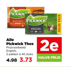  pickwick thee 2 40 100 since rooibos original caffeine natural english intense pack pakken stuks 2e halve 