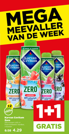  karvan cevitam limonadesiroop 1 2 60 100 1948 mega meevaller week suiker zero multivruchten natuurlijke aardbei framboos cassis beter buddies bussen 