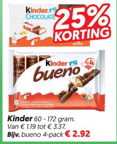  kinder bueno chocoladerepen 2 4 25 chocolate content bars each pack 