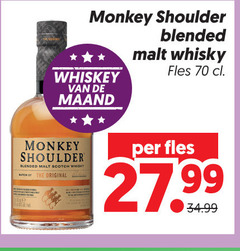  monkey shoulder whisky 27 whiskey maand blended malt scotch original fles 
