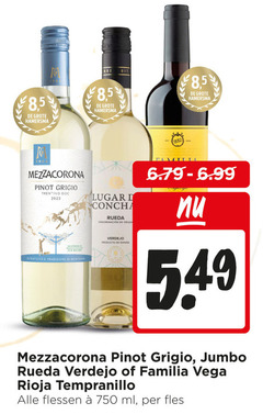  witte wijn rode 750 1901 8 5 hamersma mezzacorona pinot grigio trentino natura tradizione montagna concha rueda que jus vine cola it jumbo familia vega rioja tempranillo flessen ml fles 