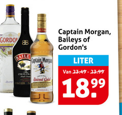  gordon b origina captain morgan spiced gold baileys liter 