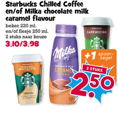  starbucks ijskoffie 2 250 chilled coffee milka chocolate milk caramel flavour beker ml flesje stuks macchiato cappuccino 1 zegel 