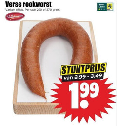  rookworst 250 verse varken kip stuk vleeschmeesters beter leven 1 99 