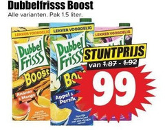  dubbelfrisss fruitdrank 99 boost pak liter dubbel frisss ananas mango appel perzik verfrissend 