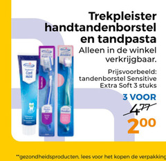  trekpleister huismerk tandpasta tandenborstel 3 handtandenborstel sensitive soft stuks 2 gezondheidsproducten lees 