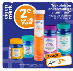  trekpleister huismerk vitamines 2 20 400 1000 merk 2e halve vitamine mount enkelvoudige vitaminen b energie complex bruistabletten 