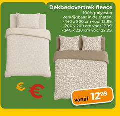  dekbedovertrek 100 140 200 240 fleece polyester maten cm 