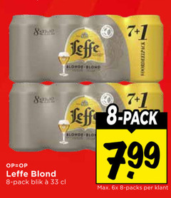  leffe blikjes bier 1 7 8 33 blond pack blik jeff 6x 