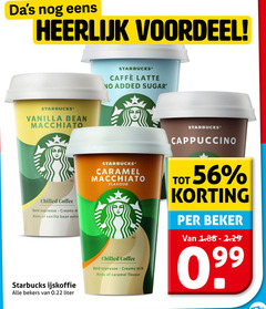  starbucks ijskoffie 99 voordeel vanilla bean macchiato chilled coffee bold espresso creamy hints bekers liter caffee latte added sugar caramel flavour milk cappuccino beker 