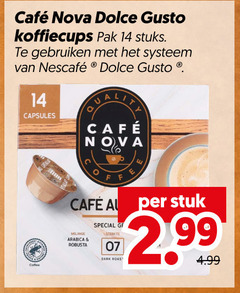  cafe nova dolce gusto capsules 14 mcafee koffiecups pak stuks gebruiken systeem stuk arabica robusta sterkte dark roast coffee 