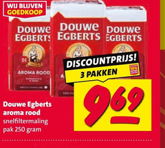  douwe egberts koffie 3 10 250 discountprijs aroma rood pakken snelfiltermaling pak 