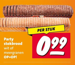  stokbrood stuk party wit meergranen 