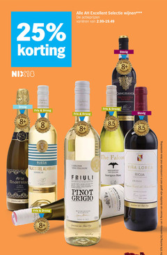  6 8 10 25 nix18 excellent wijnen varieeren stevig droog fris valpolicella ripasso michele wyn kapers selecta cava reserva winner rueda palacio grandi vini friuli rens albert pinot grigio winemaker ci high falcon marlborough new zealand sauvignon blanc vienna oreal rioja crianza to mona l maria cura flessen dezelfde wijn combinatie aanbieding 