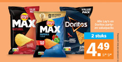  doritos lays chips 2 naturel win tickets prizes every day paprika flavour pack nutri score crunch taste sweet chilli pepper iconic party stuks combinatie aanbieding 