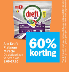  dreft vaatwasmiddel 1 2 3 20 30 60 platinum les taches miracle varieeren combinatie 
