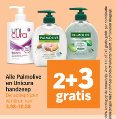  palmolive unicura handzeep 1 2 3 7 60 uni cura naturals hygiene sensitive hand wash balans ingredient beschermt almond milk nourishing with vera extract varieeren combinatie productvarianten combineren 