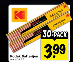  30 kodak super duty henry aaa pack batterijen aa 3.99 