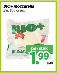  mozzarella 200 bio zak biologische stuk 