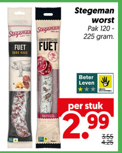  stegeman cervelaatworst droge worst 120 225 oude kaas ambachtelijke pak beter leven bescherming naturel wijze gemaakt stuk 