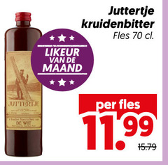  juttertje kruidenbitter likeur maand fles wit 
