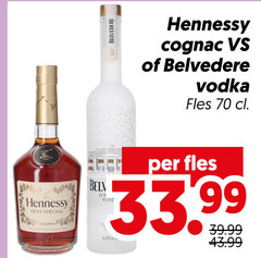  belvedere hennessy wodka cognac vs vodka fles 